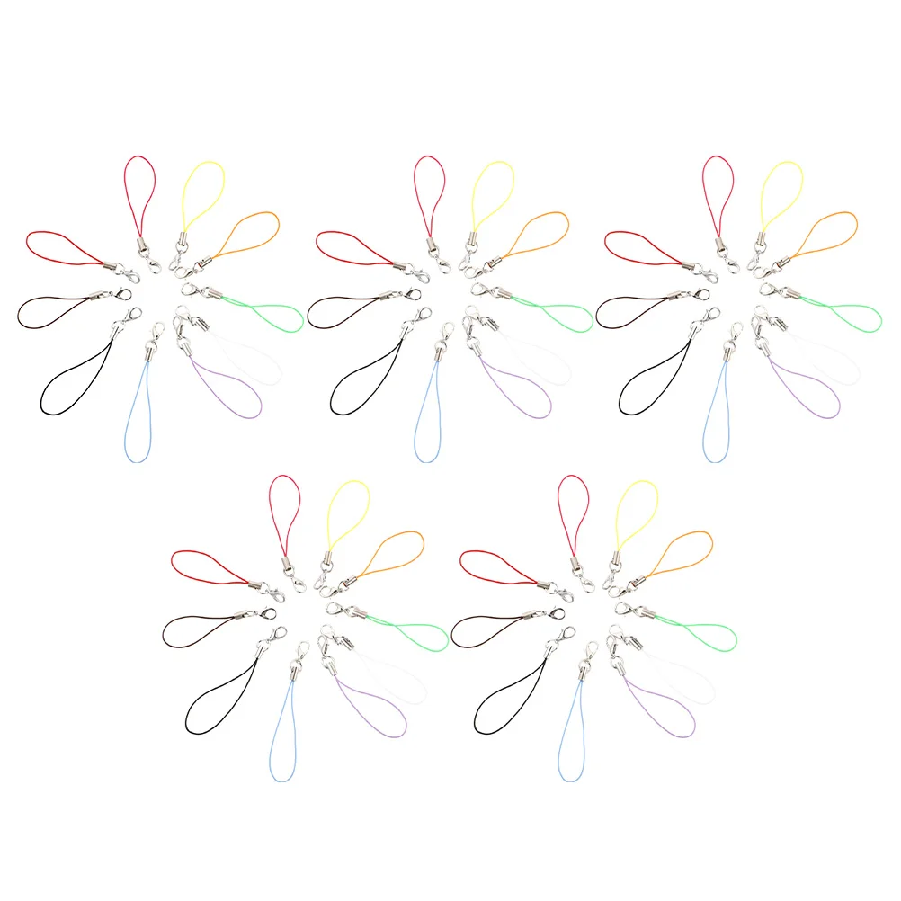 

50 Pcs Lobster Buckle Rope Lariat Lanyard Charm Straps Mobile Wrist Strap Lanyards Cord Cell Keychain Cords