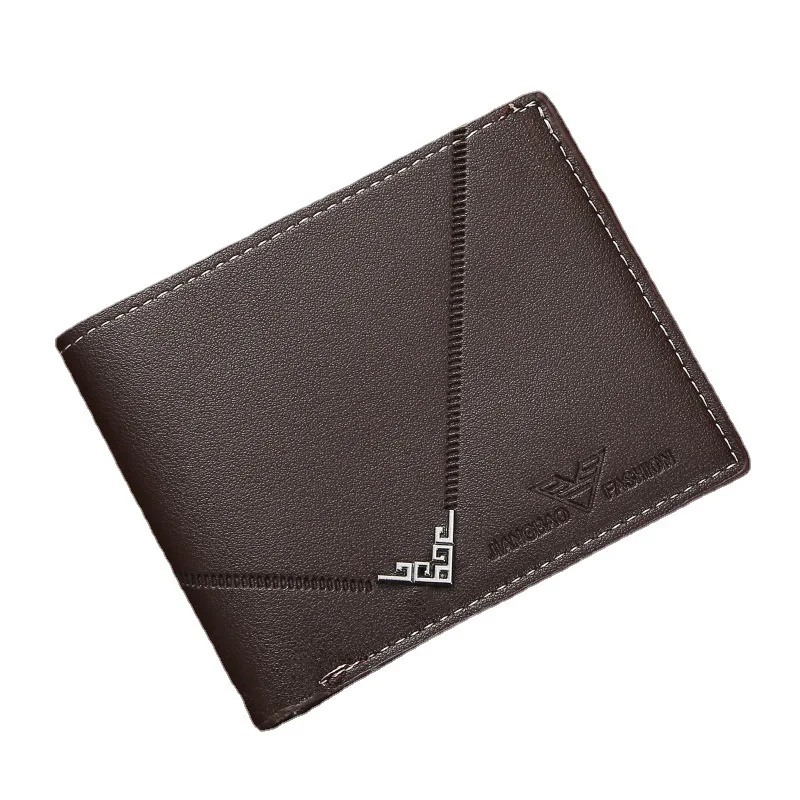 

Globalbags Modern Slim Wallet with Photo Pocket Leather Credit Card Holder for Men Business Short Money Clip Male Black Purse