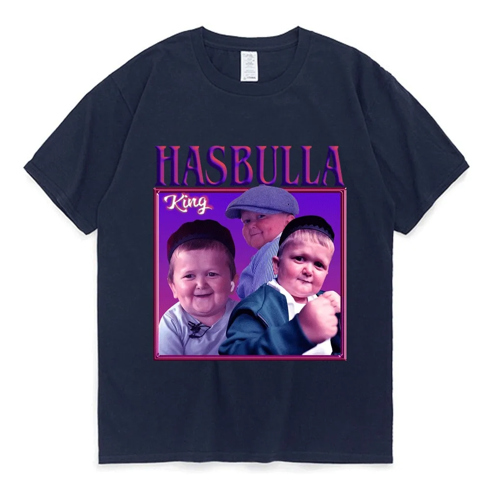 

King Hasbulla T Shirt Funny Social Media Pirint T-shirt Men's Women's Streetwear Trend Black Short Sleeves Tee Shirt Cotton Top