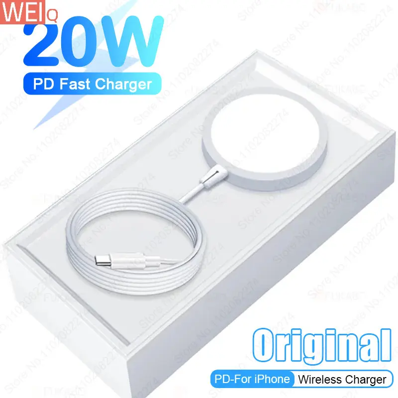 

Оригинальное зарядное устройство Macsafe 20 Вт для iPhone 14 11 12 13 Pro Max Plus, магнитное Беспроводное зарядное устройство USB Type C, аксессуары для быстрой ...