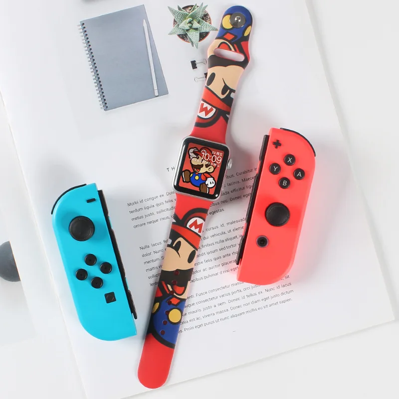 Super Marios Apple Watch Strap 38mm 40mm 41mm Bracelet 42mm 44mm 45mm IWatch 7 6 5 4 3 Se Serie Cute Trendy Brand Silicone Strap