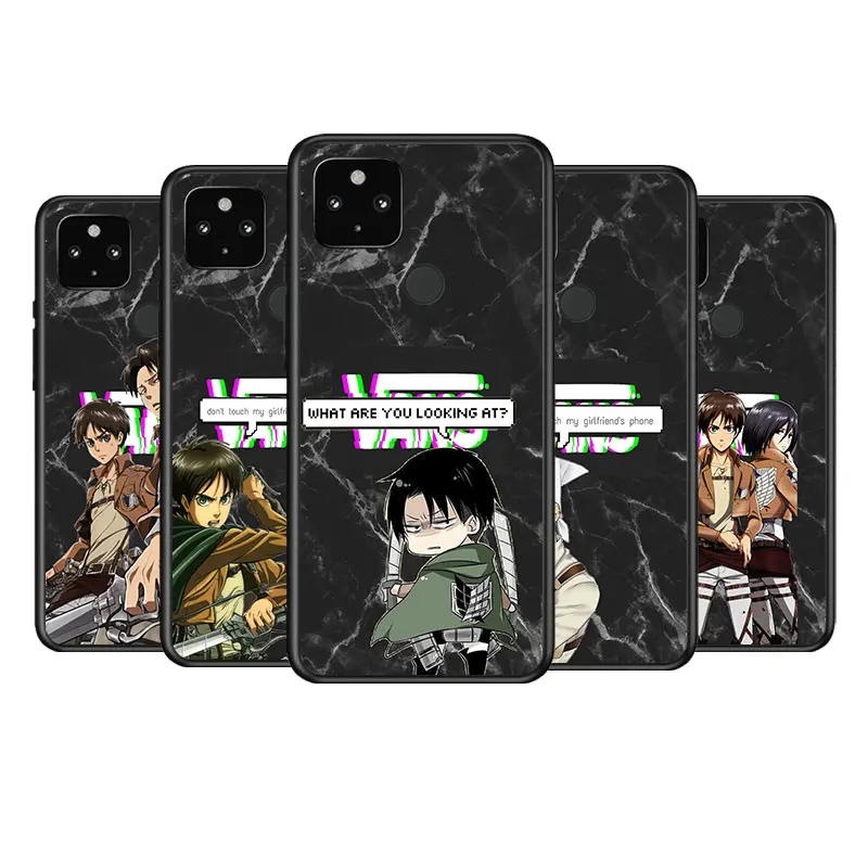 

Attack On Titan Fashion Shockproof Cover For Google Pixel 6 Pro 5 4 6A 5A 4A XL 5G Black Phone Case Soft Funda Coque Capa