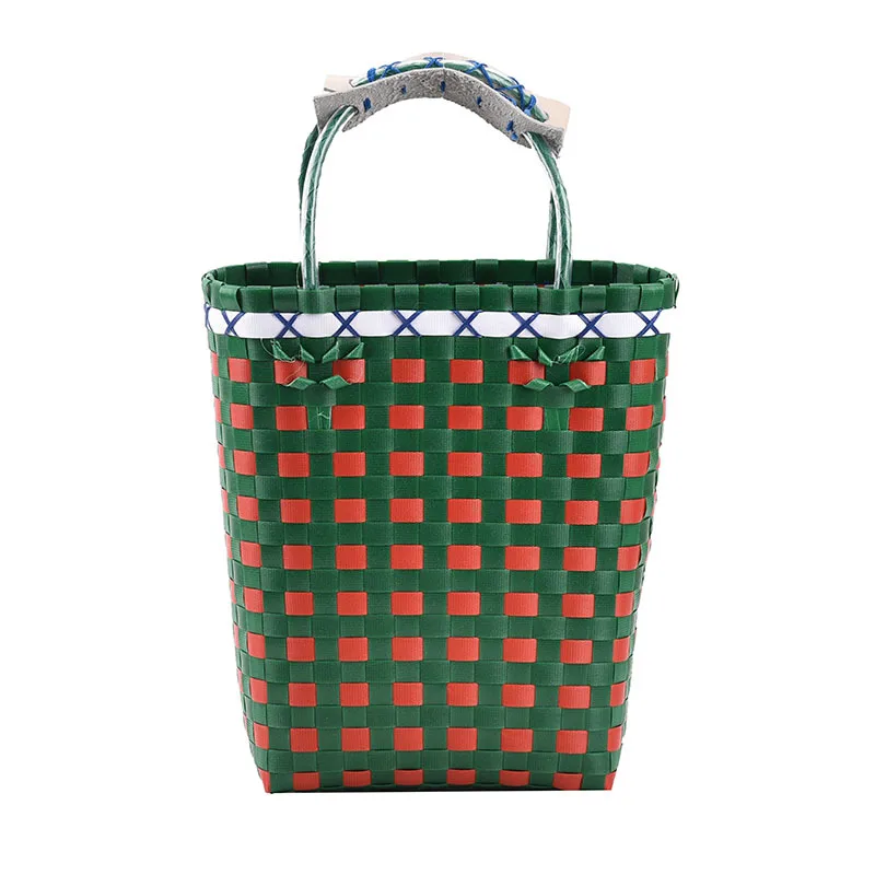 

2022 Trend Summer Straw Bags For Women Mixed color Boho Weave Beach Bag Female Vacation Handbags
