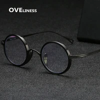 pure titanium glasses frame for men women vintage round myopia optical prescription eyeglasses frames 2022 new titan eyewear