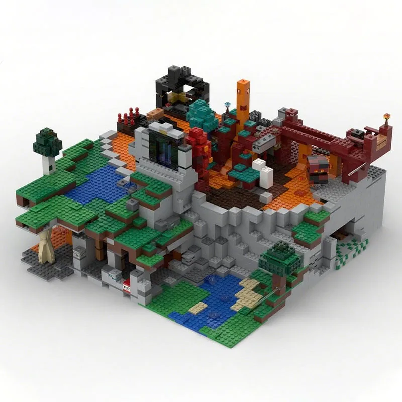 3244 детали MOC UCS My World: Диорама My World, конструктор, игрушки, строительные блоки, рождественские подарки, подарки на день рождения, креативный набор для сборки своими руками (art.: 3920dc69ff57a) - 3920dc69ff57a
