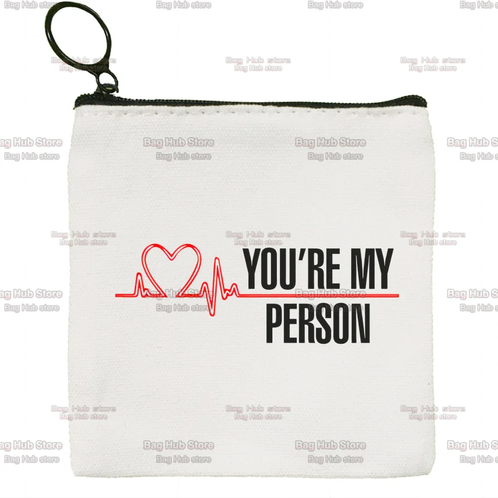 Greys Anatomy You're My Person 90s Nurse Doctor Cute Girl Coin Purse Key Bag Card Bag Lipstick Cosmetic Bag Mini Storage Bag