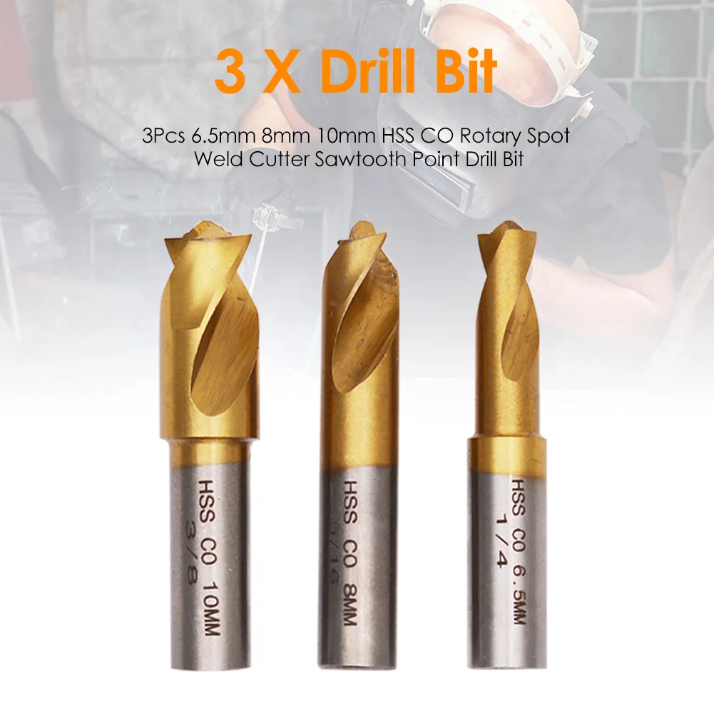 

3pcs/set Durable HSS Spot Weld Cutter Remover Point Drill Bits Hex Sheet Metal Hole Cutter Solder Joint Removal Drill Tools