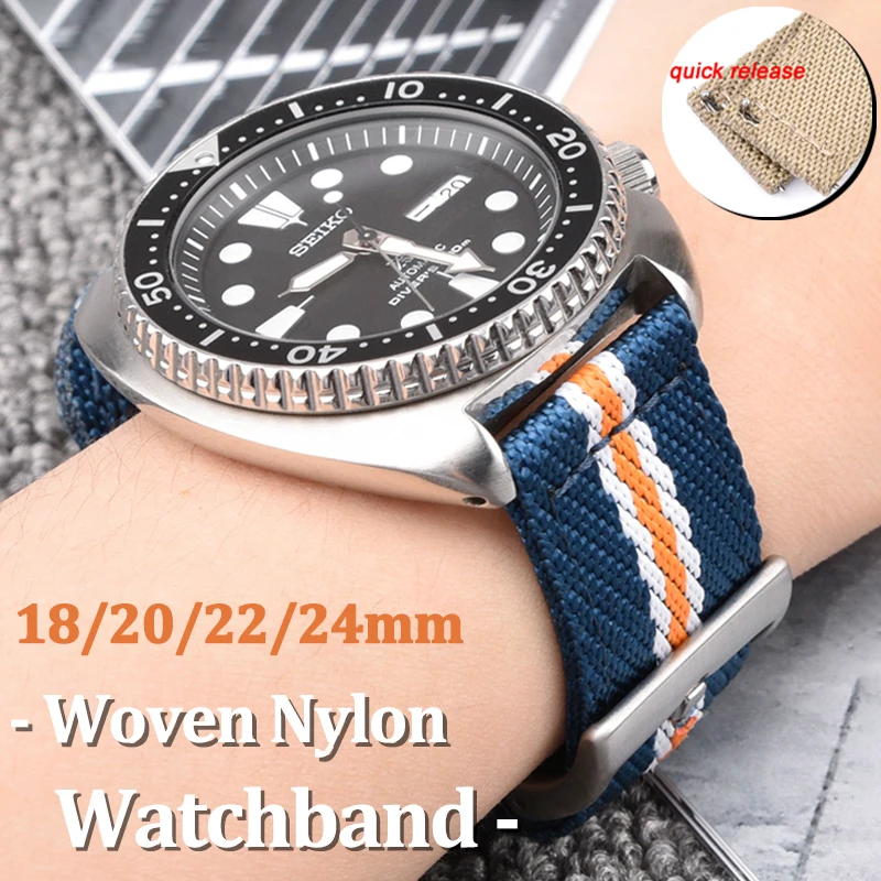 

18 20 22 24mm Nylon Woven Band Strap For Huawei Gt 2 3 Pro 46 For Samsung Galaxy Watch 3 4 40 44mm Wristband For Amazifit GTR 42