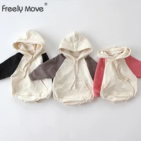 freely move new casual newborn baby boy girl long sleeve patchwork my cute hooded romper baby clothes 2022 autumn