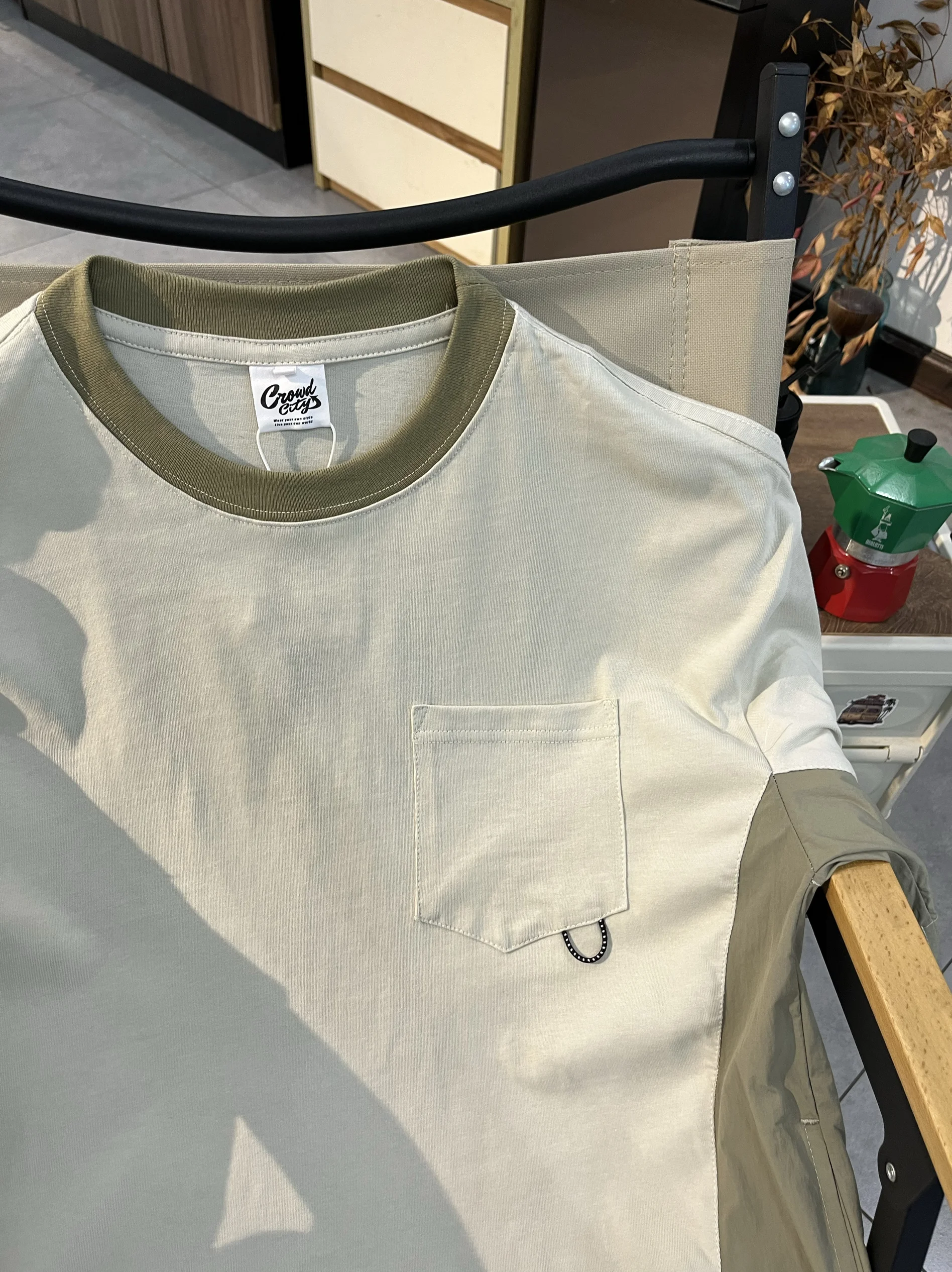 Gaben Crisp Открытый горный кемпинг Функция Лоскутная футболка-карго с короткими