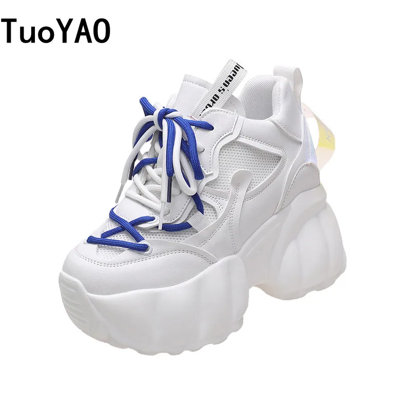 

Женские кроссовки на массивной платформе, разноцветные дышащие кроссовки из сетчатого материала на скрытом каблуке, на толстой вулканизир...