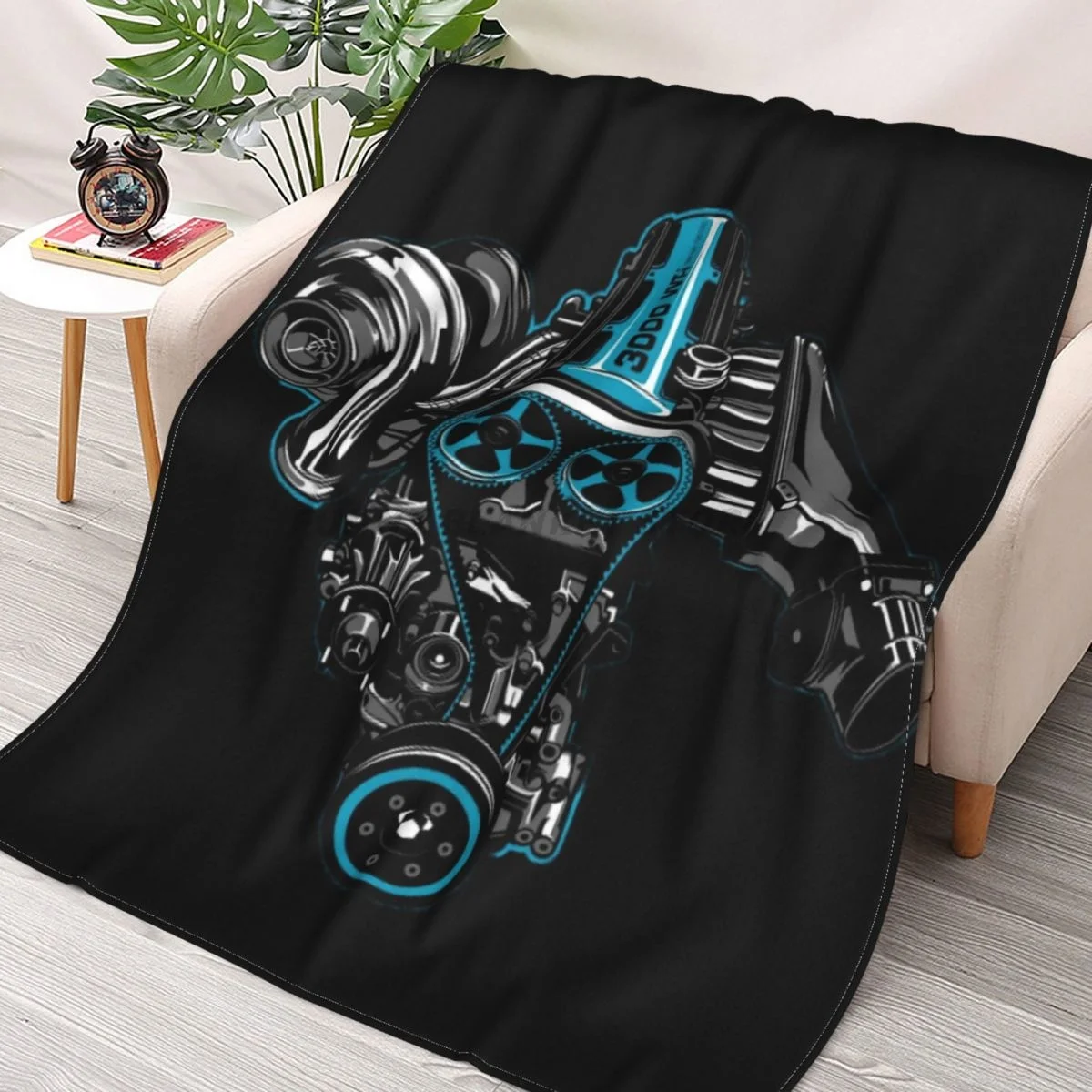 

Jdm 2jz GTE Throws Blankets Collage Flannel Ultra-Soft Warm picnic blanket bedspread on the bed