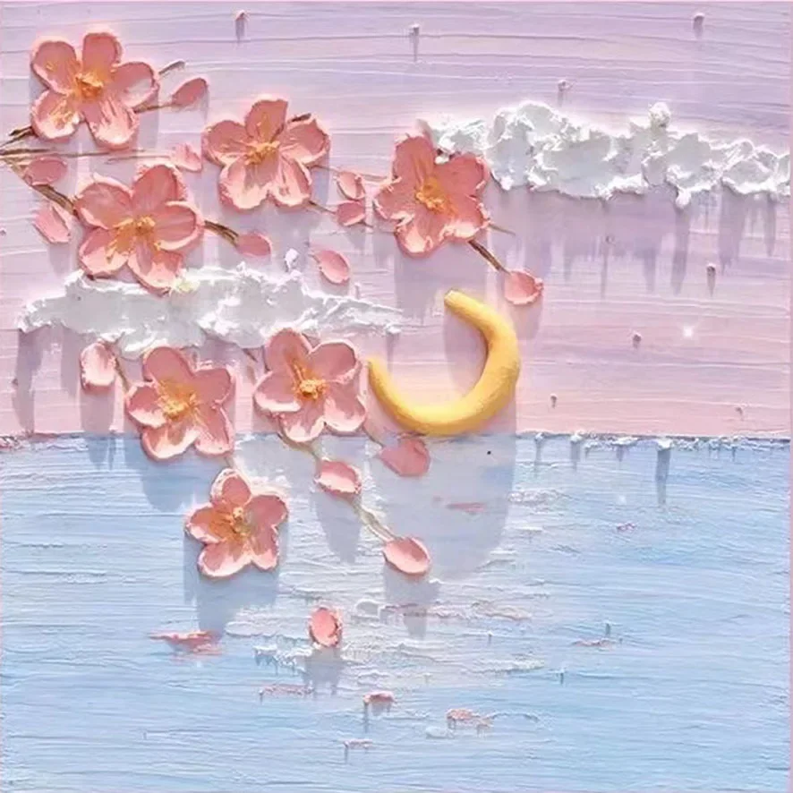 

56160120Digital oil painting Hand-painted oil painting living room decorative painting background wall hand-painted landscape oi