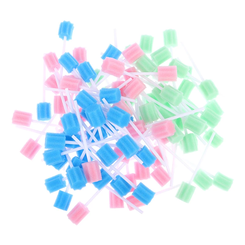 

100 шт., одноразовые губки для чистки рта