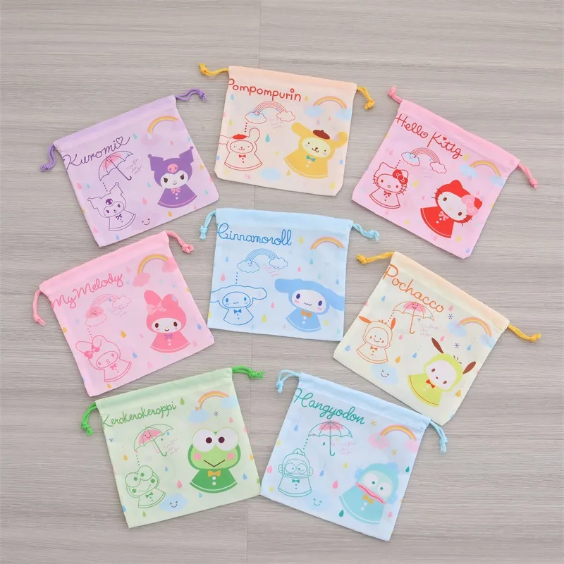 

Sanrios Kuromi Cinnamoroll My Melody Pompom Purins Hellokittys Anime Kawaii Drawstring Drawstring Pocket Travel Organizer