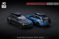 1:64 RS 6 Avant C7 2016 black & blue/ Electroplating Black  w/Roof box Diecast Model Car