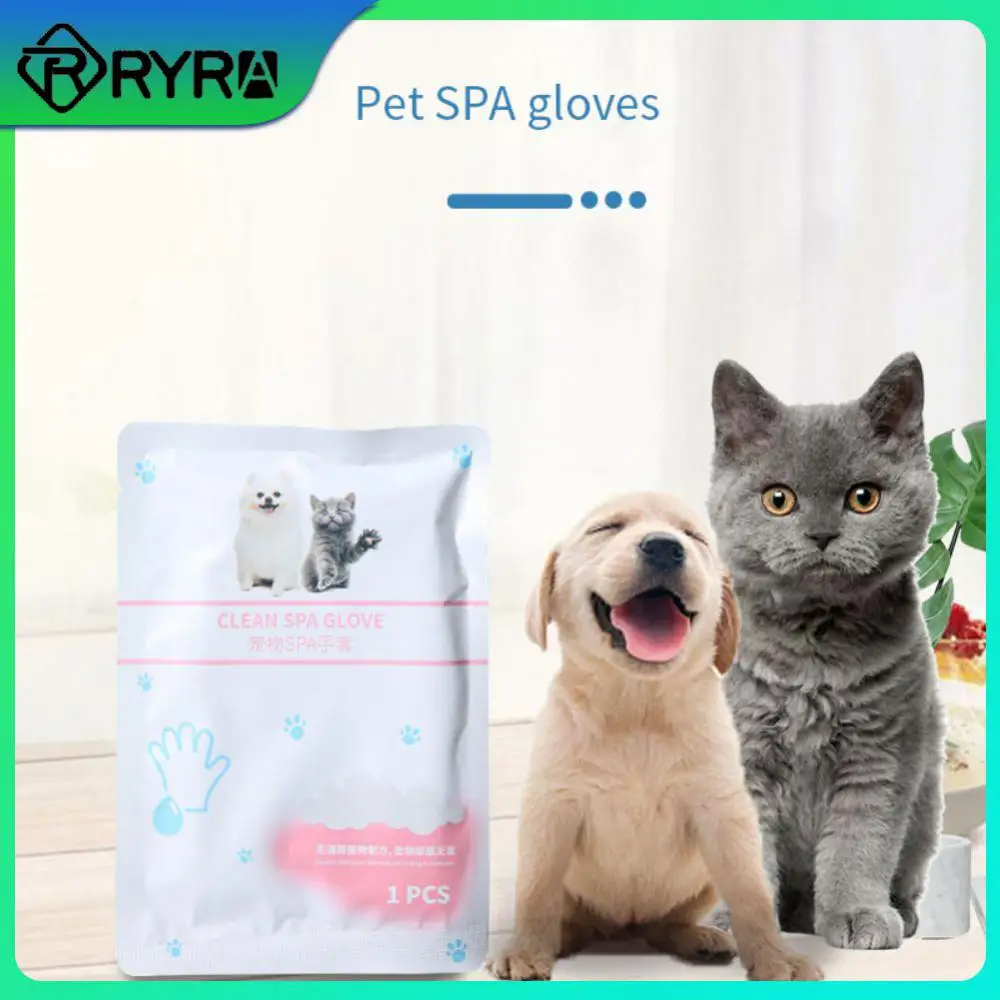 

1/7/10pcs Disposable Pet Cleaning Gloves Pet Dry Bathing Massage Wipes Gloves For Cat Dog Gentle Non-woven Clean Supplies