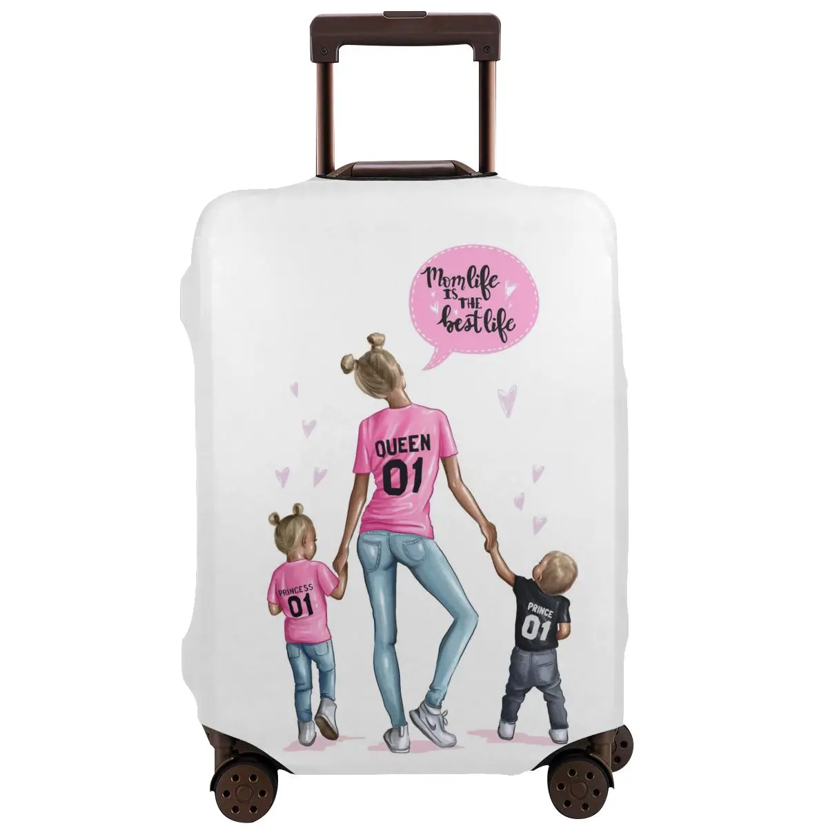 

Black Brown Hair Baby Mom Luggage Protective Case Travel Elastic Zipper Cover Washable Luggage Protective Cover Baggage