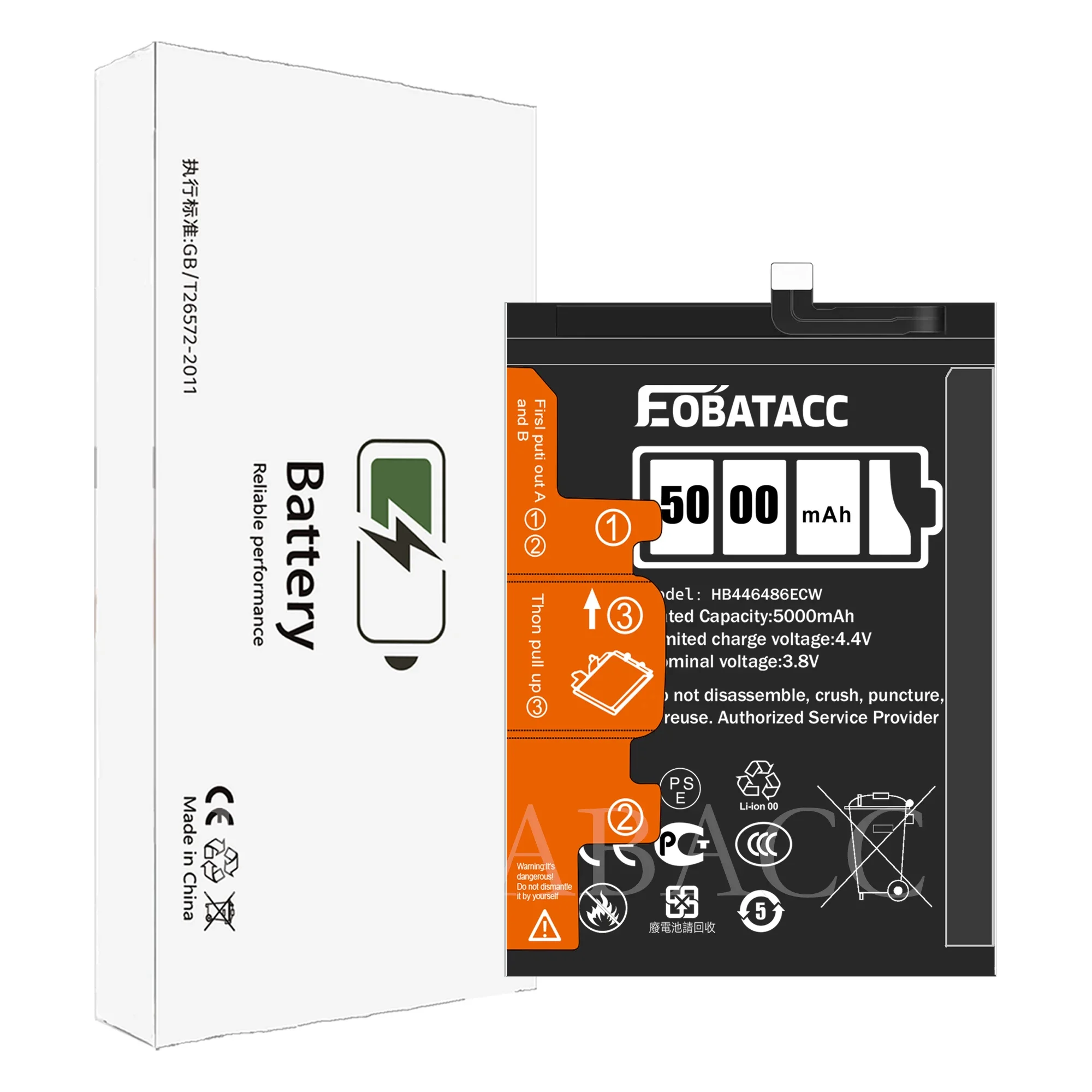 EOATABACC Совершенно новый HB 446486 Сменный аккумулятор ECW 5000 мАч для HUAWEI P Smart Pro/Y9 Prime 2019/Y9P