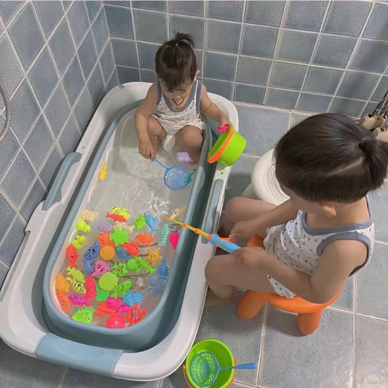 

Детские игровые водные игрушки для ванной, Детские рыболовные Игрушки для мальчиков и девочек, набор магнитных рыболовных игрушек для родителя и ребенка, интерактивные игры, 3D удочка, сетчатый костюм