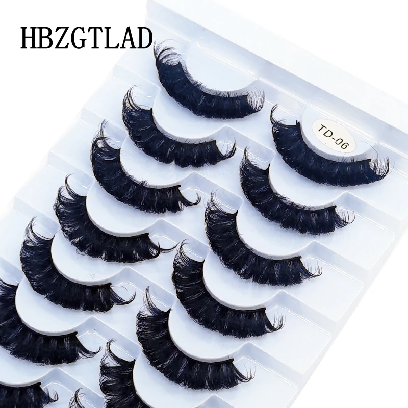 Lashes 8 Pairs DD curl Russian Strips Lashes Faux Mink Makeup  Lashes 3D Mink Lashes Natural False Lashes Eyelashes Extensions