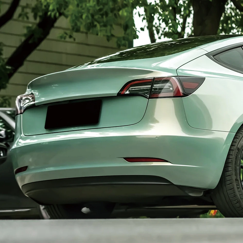 Фото Пленка для оклейки авто Platinum Silver Green: виниловая пленка ПВХ для изменения цвета, без пузырьков, для декора автомобиля №3