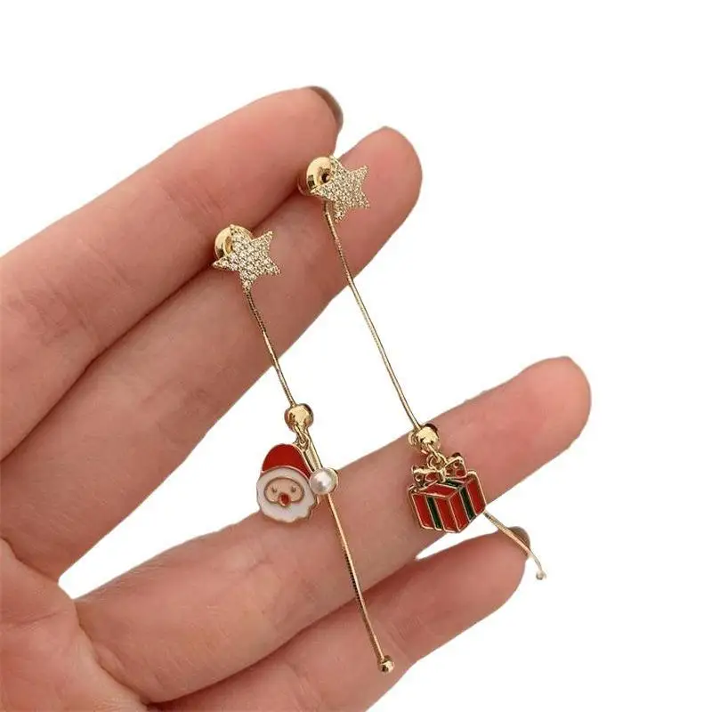 Европейские и американские Разноцветные длинные серьги с подвесками в виде