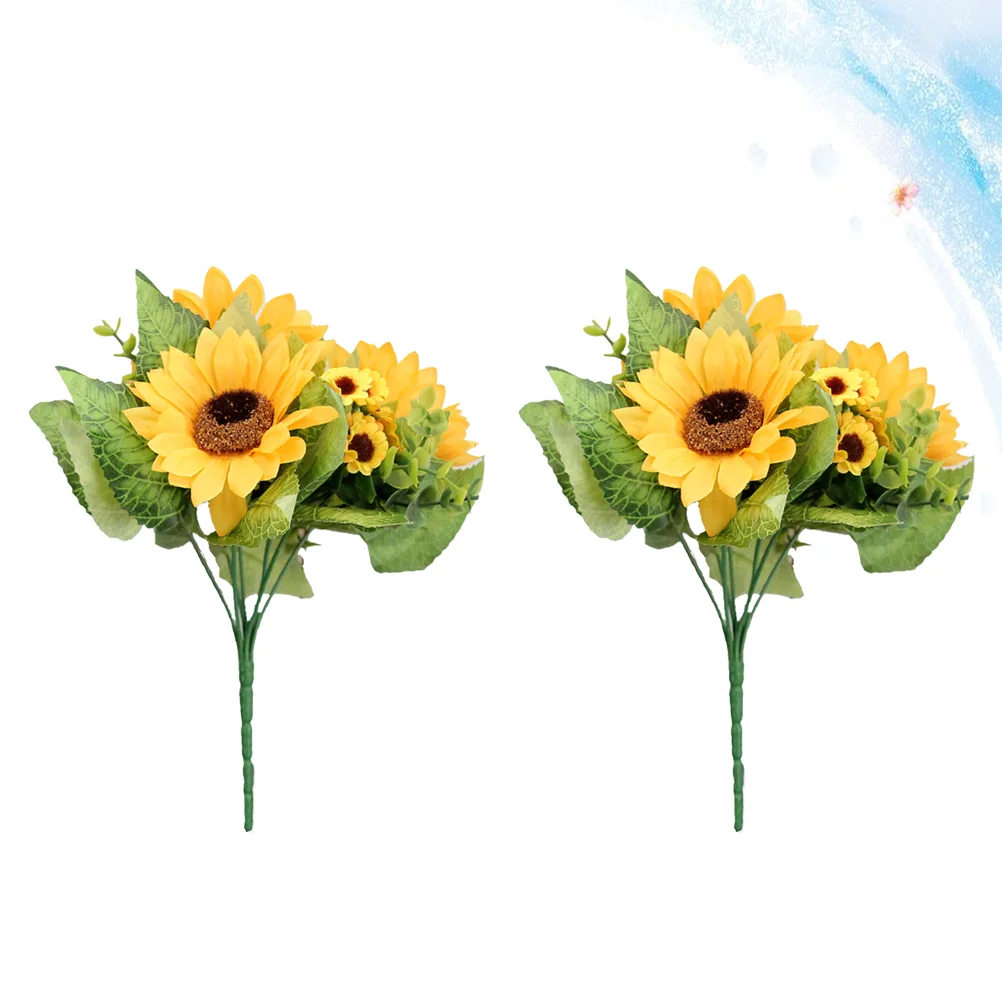 

2 PCS Artificial Flowers Artificiales Decorativas Para Sala Wedding Fake Sunflower Home