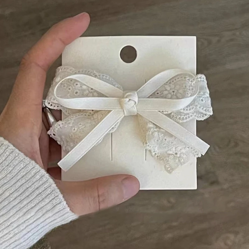 652F Кружевная заколка с плоским зажимом в стиле Cottagecore 2000-х годов для головных