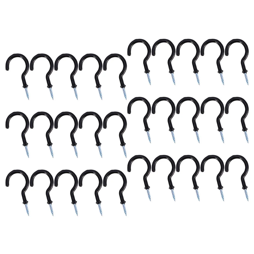 

30 Pcs Shelf Shelving Cup Hook Small Hooks Hanging Shelf Kitchen Cabinet Mug Carbon Steel Screws