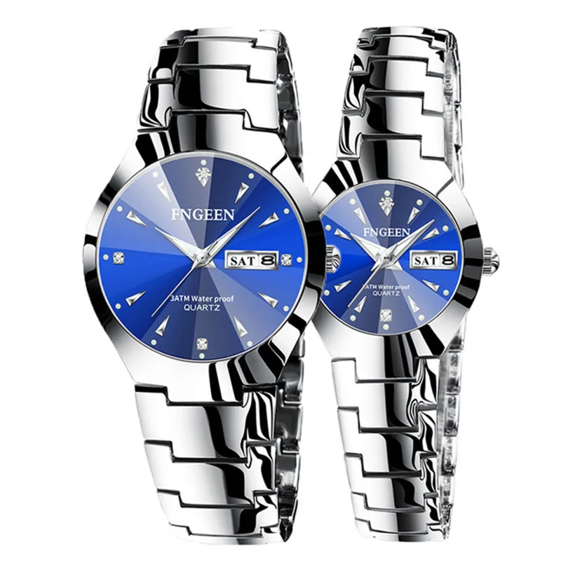 

Relogio Feminino FNGEEN Couple Watch Men Quartz watch for Lovers Luxury Womens wristwatch Christmas Stainless Steel Waterproof