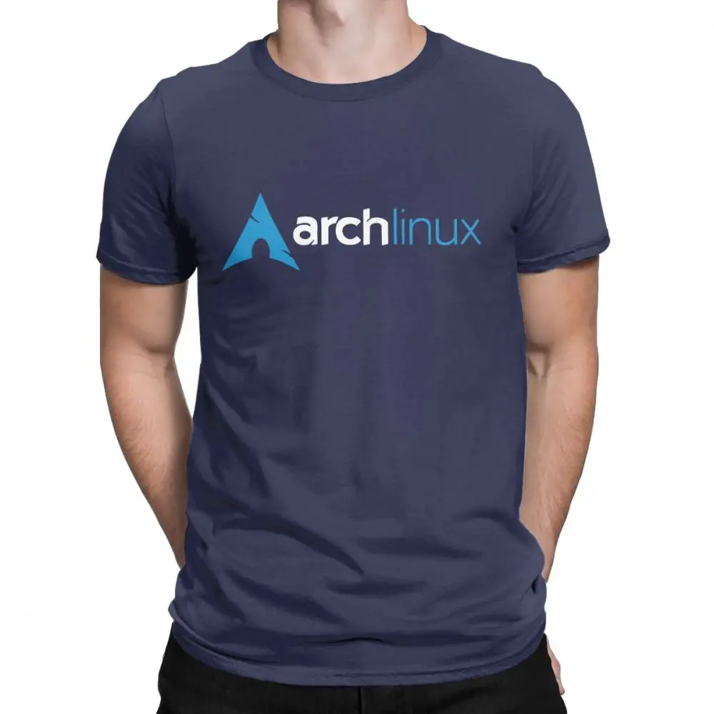 Классическая футболка с принтом Arch Linux для мужчин, приталенная, с коротким рукавом, круглым вырезом, из чистого хлопка, европейский стиль (art.: 3920dc600ba45) - 3920dc600ba45