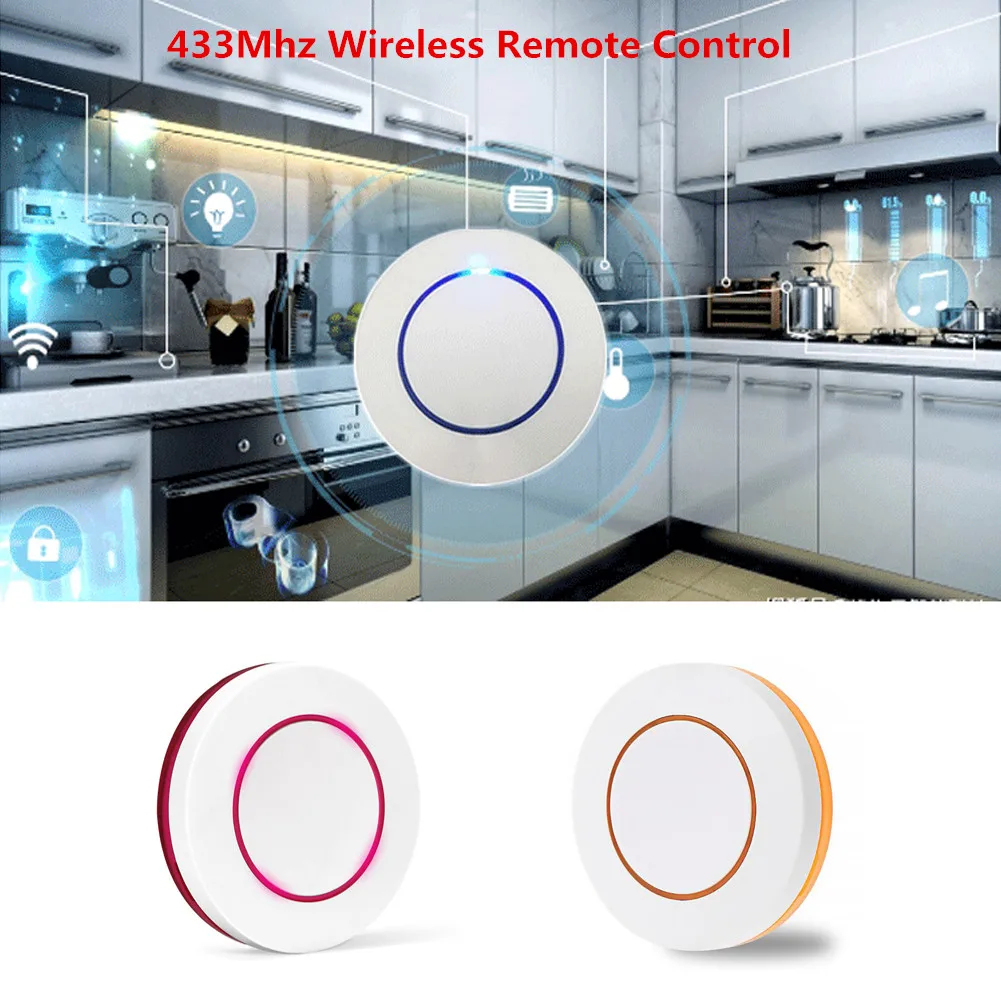 

3V 433Mhz Wireless Remote Control 1 Button Round Remote Control Switch Feel Free To Paste EV1527 Chip Learning Switch For Home