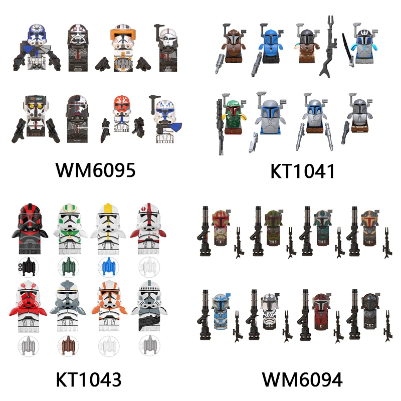 Конструктор Disney из 8 блоков 501st Clone Boba Fett Troopers Palpatine Fennec Shand Tarkin Obi-Wan Kenobi фигурки