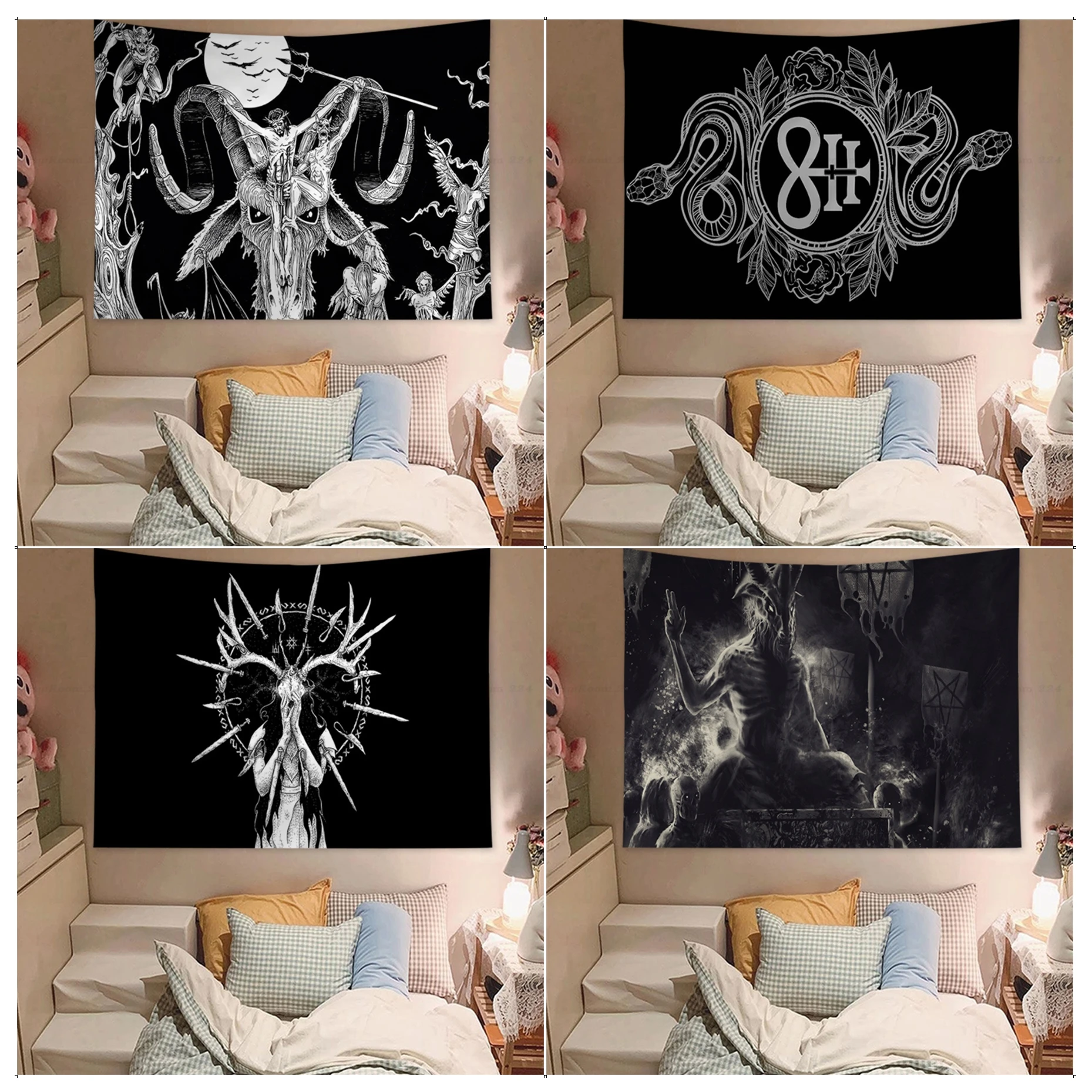 

Satanic Wall Tapestry Bohemian Wall Tapestries Mandala Japanese Tapestry