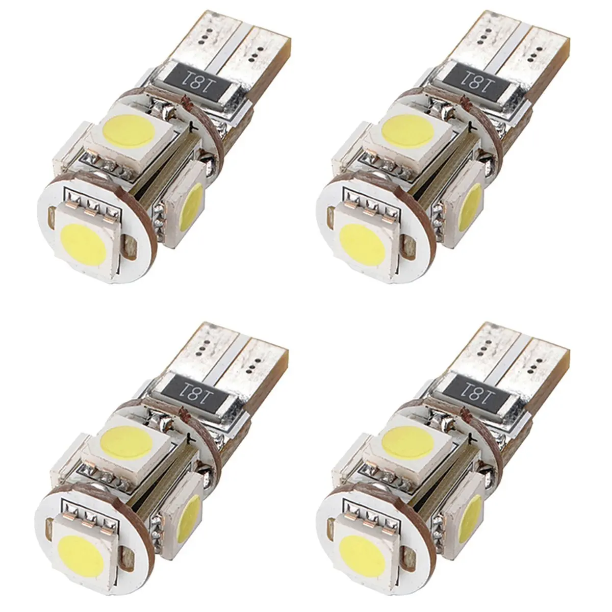 

4 xcanbus T10 194 168 5050 W5W паркосветильник лампа 5 SMD 12 В DC ксеноновая Автомобильная задсветильник фара номерная табличка белый
