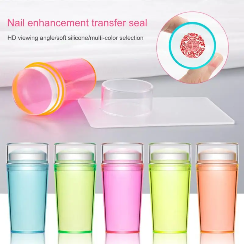 

Silicone Transparent Nail Art Stamping Template Seal Stamper Scraper For Manicure Plate Stamp Polish Stencil Nail Templates Tool