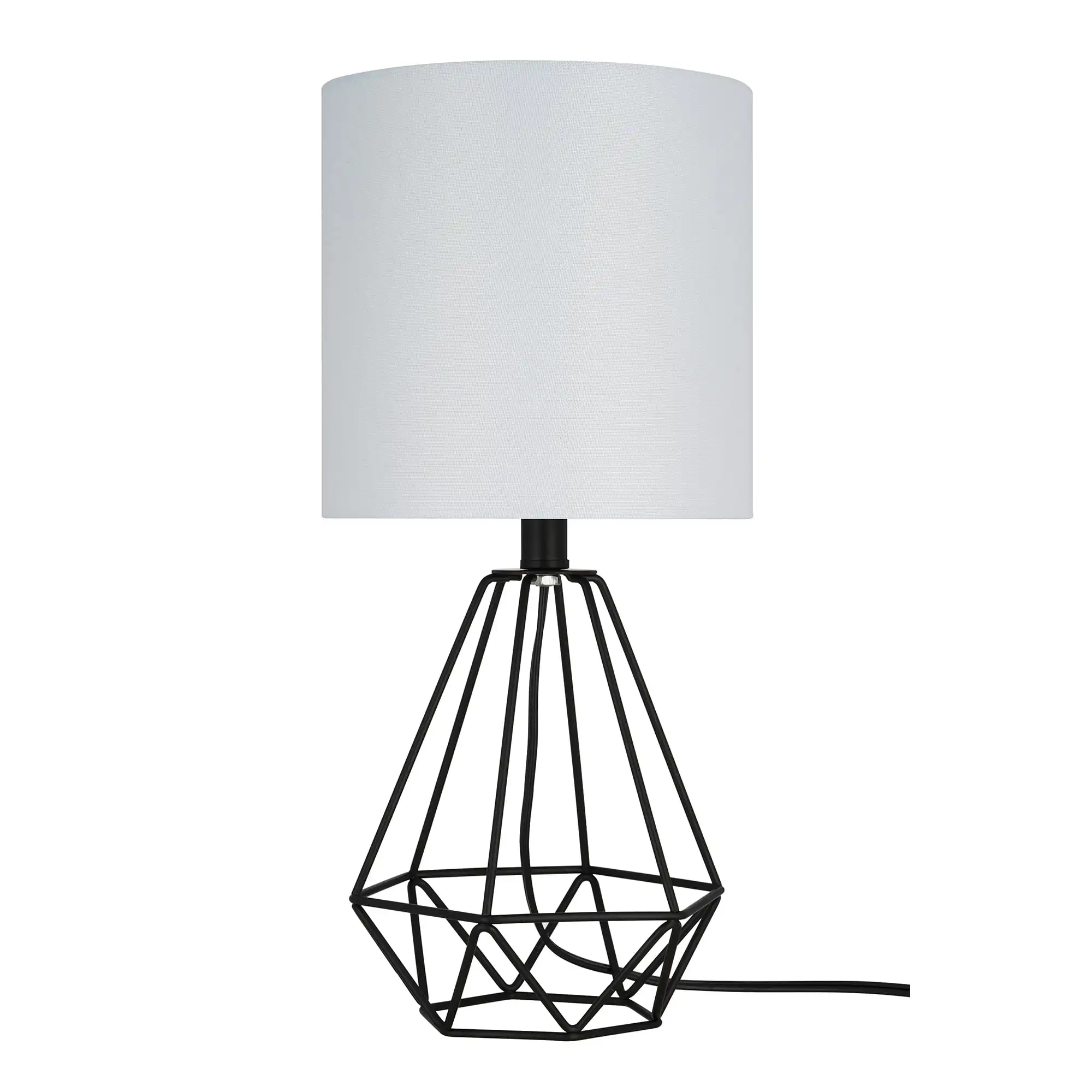 

Matte Black Metal Table Lamp 17.25"H