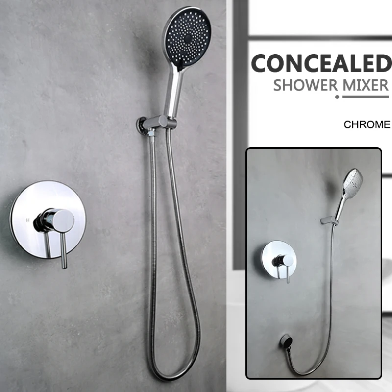 Душевая лейка для ванной комнаты Shine Chrome In Wall набор скрытых душевых клапанов