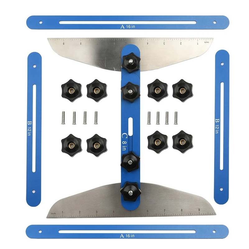 

1 компл. Телескопический измеритель протектора лестницы шаблоны инструменты Алюминиевый сплав угловая линейка синий