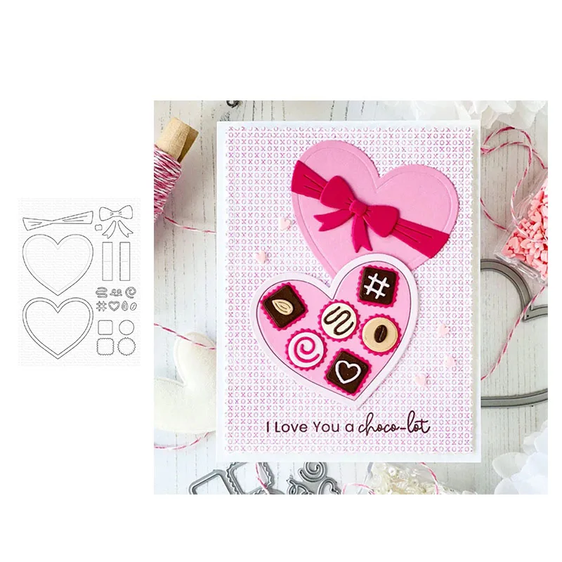 

Sweet Heart Shape Craft Embossing Stencil for Scrapbooking Diy Frame Handmade Tool Album Model Punch Blade Decoration Template