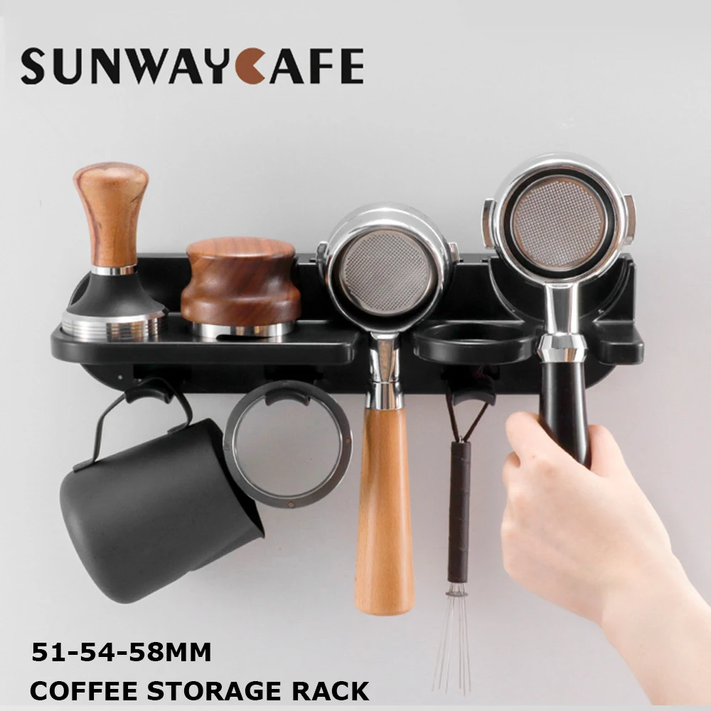 

51MM/54MM/58MM Coffee Portafilter Wall Rack Self-adhesive Espresso Coffee Filter Holder Wall Mounted Rack Coffee Tools