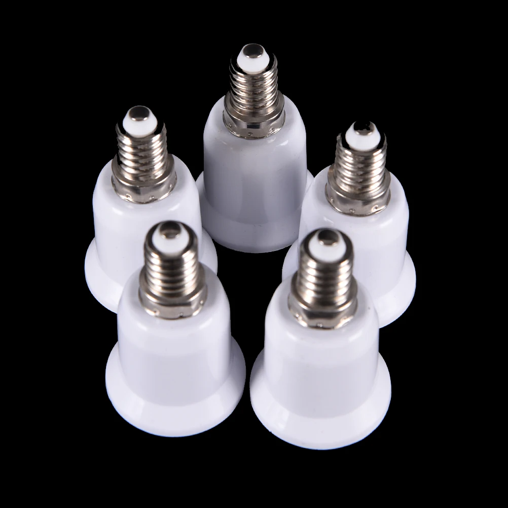 

5Pcs/lot E14 to E27 Base Screw Light Lamp Bulb Holder Adapter Socket Converter Flame-retardant PBT plastic Converter