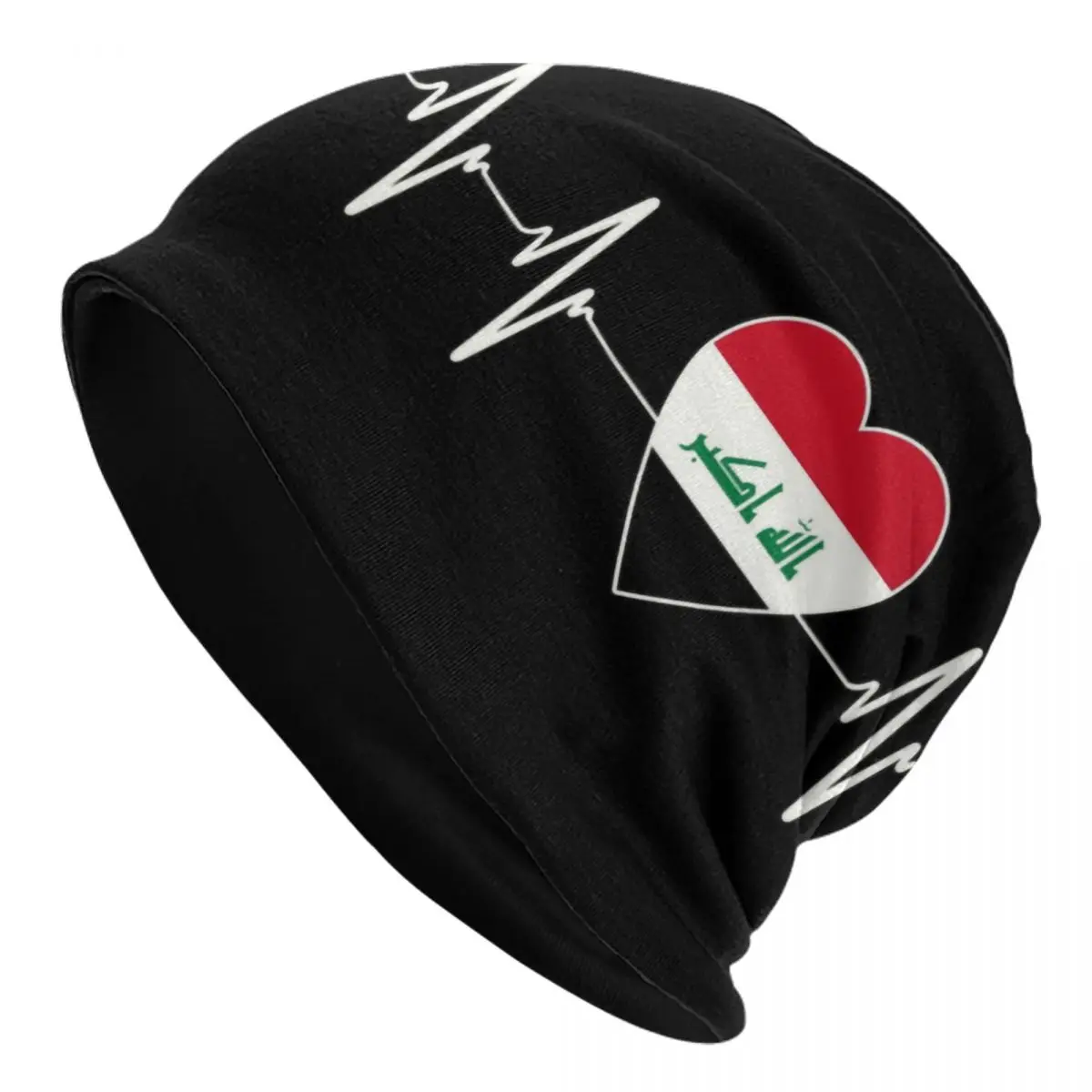 

Iraqi Heartbeat Iraq Flag Skullies Beanies Caps For Men Women Unisex Trend Winter Warm Knitted Hat Adult Bonnet Hats