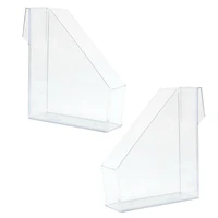 2pcs transparent multipurpose portable durable convenient desktop book stands storage boxes