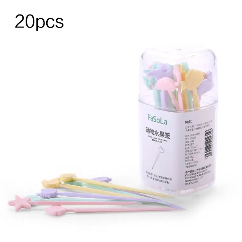 

20Pcs/Set Japanese Style Sweet Candy Color Mini Fruit Picks Child Kids Cart