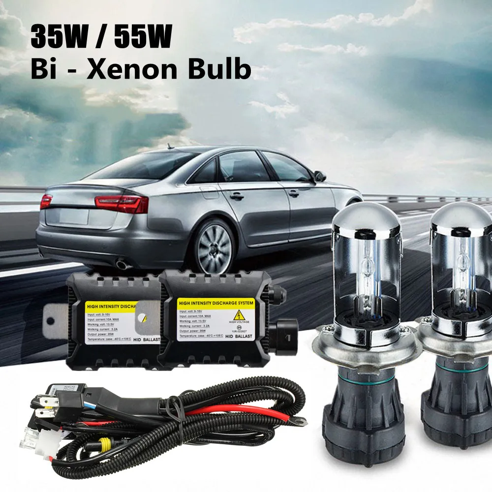 

H4 Bi-Xenon Headlight Bulb Kit 35W 55W 4300K 6000K 8000K 12000K 9003 HB2 Hi/Lo Beam Car Headlamp With DC12V Ballast