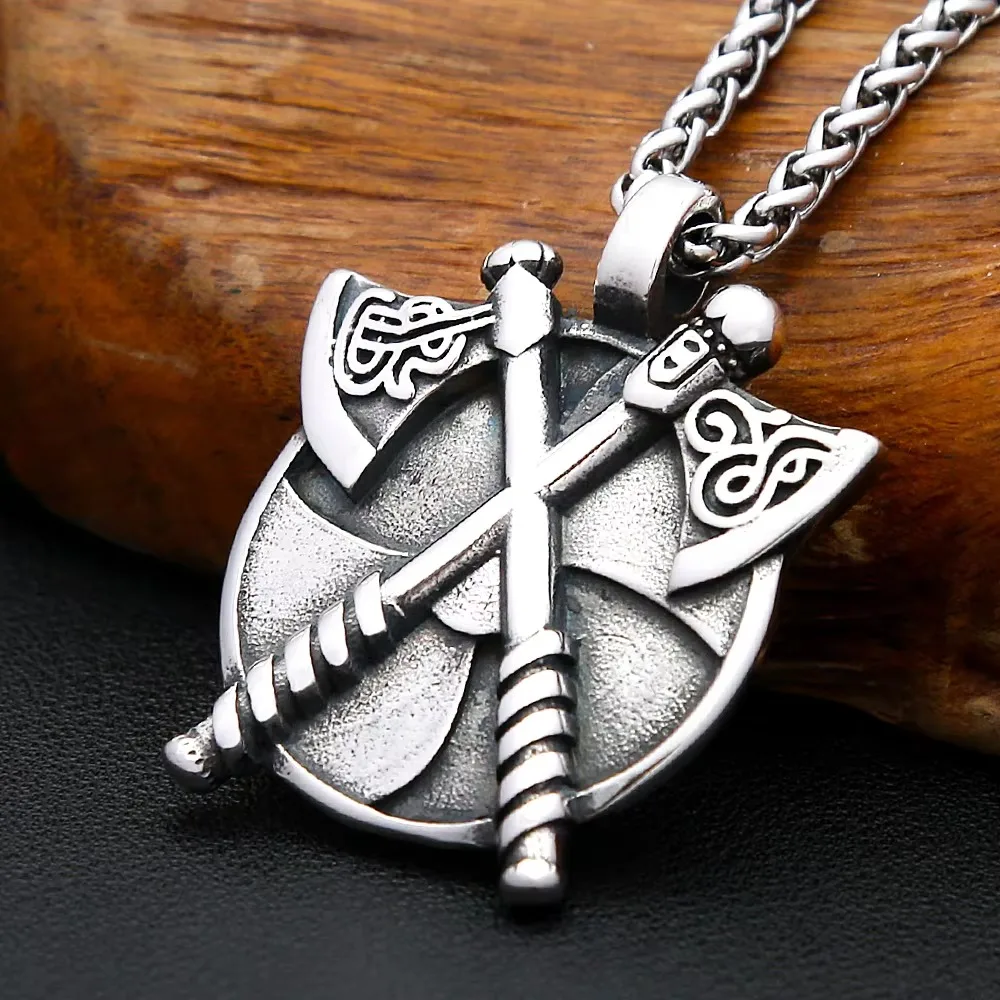 NORTHMAN Винтажное ожерелье с топором из нержавеющей стали