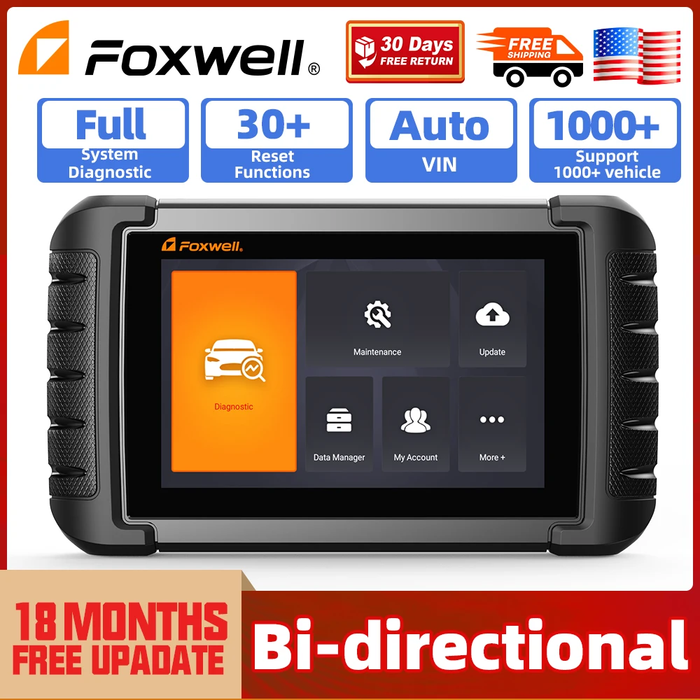 

FOXWELL NT809 OBD2 Car Diagnostic Scanner All System IMMO A/F 30 Reset Bi-directional Test OBD2 Automotive Scan Tool PK MK808