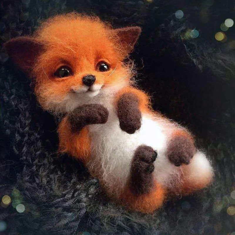 

Home Decoration Pocket Animal Brooch DIY Wool Needle Felting Package Handcraft Fox Cat Dog Doll Wool Felt Craft Kit Kids Gifts